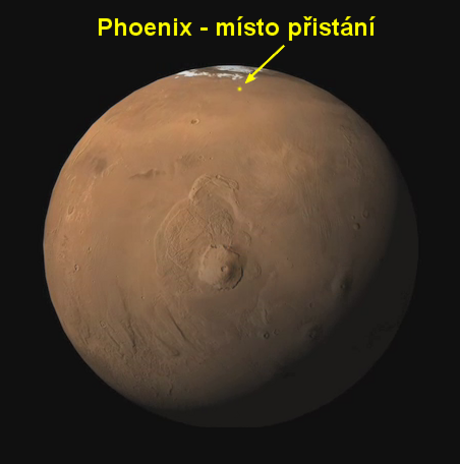 Místo přistání sondy Phoenix